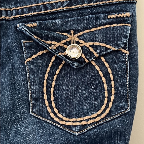 L.A. Idol Dark Blue Straight Leg Jeans - Picture 4 of 7